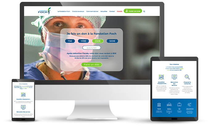 site web de la Fondation Foch site web créé par ACTIV DIGITAL